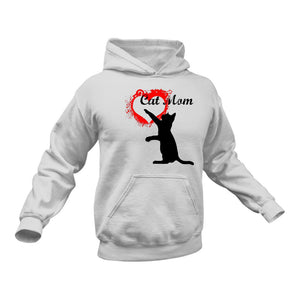 Cat Mom Cotton Hoodie, Best Gift Idea for Mother's Day