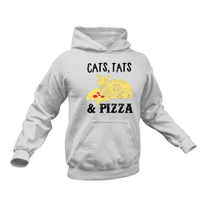 Cats Tattoos and Pizza Hoodie