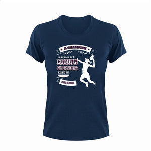 A champion is afraid of losing T-Shirtathlete, basketball, champion, fear, fitness, Football, Ladies, Mens, sport, tennis, tennis player, Unisex