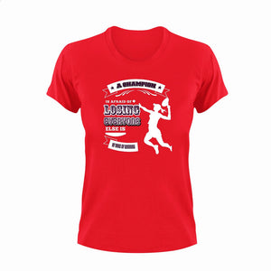 A champion is afraid of losing T-Shirtathlete, basketball, champion, fear, fitness, Football, Ladies, Mens, sport, tennis, tennis player, Unisex