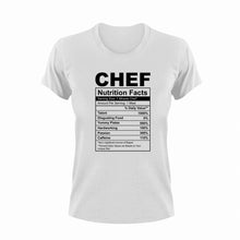 Load image into Gallery viewer, Chef Nutrition Facts Funny T-Shirtchef, Cook, cooking, funny, Ladies, Mens, Nutrition Facts, Unisex
