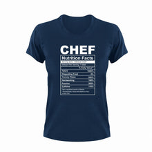 Load image into Gallery viewer, Chef Nutrition Facts Funny T-Shirtchef, Cook, cooking, funny, Ladies, Mens, Nutrition Facts, Unisex
