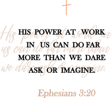 Load image into Gallery viewer, His Power at Work in Us can do More than we ask or Imagine Christian Hoodie
