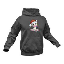 Load image into Gallery viewer, Christmas Unicorn Hoodie - Birthday Gift or Christmas Present Idea
