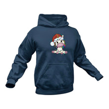Load image into Gallery viewer, Christmas Unicorn Hoodie - Birthday Gift or Christmas Present Idea
