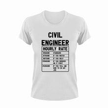 Load image into Gallery viewer, Civil Engineer Hourly Rate Funny T-ShirtCivil Engineer, dance, dancing, engineer, Hourly Rate, hourly rates, Ladies, Mens, Unisex
