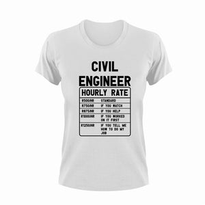 Civil Engineer Hourly Rate Funny T-ShirtCivil Engineer, dance, dancing, engineer, Hourly Rate, hourly rates, Ladies, Mens, Unisex