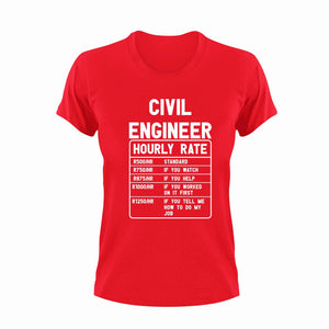 Civil Engineer Hourly Rate Funny T-ShirtCivil Engineer, dance, dancing, engineer, Hourly Rate, hourly rates, Ladies, Mens, Unisex
