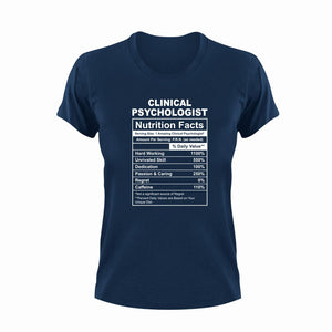 Clinical Psychologist Nutrition Facts Funny T-ShirtClinical Psychologist, funny, Ladies, Mens, Nutrition Facts, Unisex