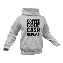 Load image into Gallery viewer, Coffee Code Cash Repeat Programmer Hoodie
