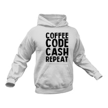 Load image into Gallery viewer, Coffee Code Cash Repeat Programmer Hoodie
