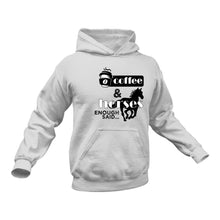 Load image into Gallery viewer, Coffee And Horses - Unique Cotton Hoodie - Best Idea for a Equestrian Gift
