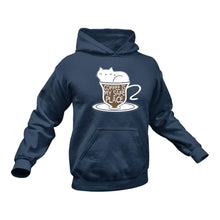 Load image into Gallery viewer, Coffee Cat Hoodie - Coffee Gift, Gifts for Coffee Lovers, Coffee Lover
