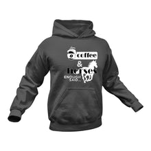 Load image into Gallery viewer, Coffee And Horses - Unique Cotton Hoodie - Best Idea for a Equestrian Gift
