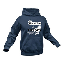 Load image into Gallery viewer, Coffee And Horses - Unique Cotton Hoodie - Best Idea for a Equestrian Gift
