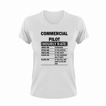 Load image into Gallery viewer, Commercial Pilot Hourly Rate Funny T-Shirtairplane, aviation, Commercial Pilot, Hourly Rate, hourly rates, Ladies, Mens, pilot, plane, Unisex
