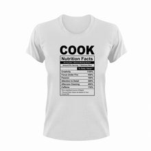 Load image into Gallery viewer, Cook Nutrition Facts Funny T-ShirtCook, cooking, funny, Ladies, Mens, Nutrition Facts, Unisex
