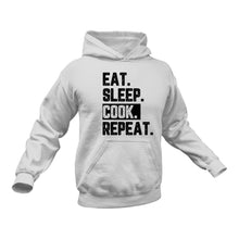 Load image into Gallery viewer, Eat Sleep Cook Repeat Hoodie - Chef Gift Idea
