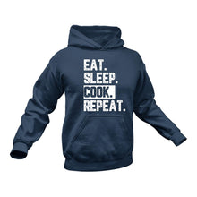 Load image into Gallery viewer, Eat Sleep Cook Repeat Hoodie - Chef Gift Idea
