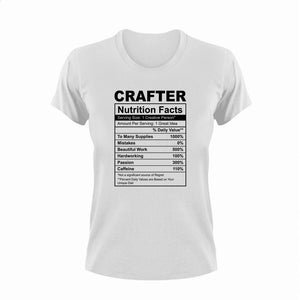 Crafter Nutrition Facts Funny T-ShirtCraft, Crafter, Ladies, Mens, Nutrition Facts, Unisex