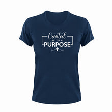 Load image into Gallery viewer, Created With A Purpose Unisex Navy T-Shirt Gift Idea 123
