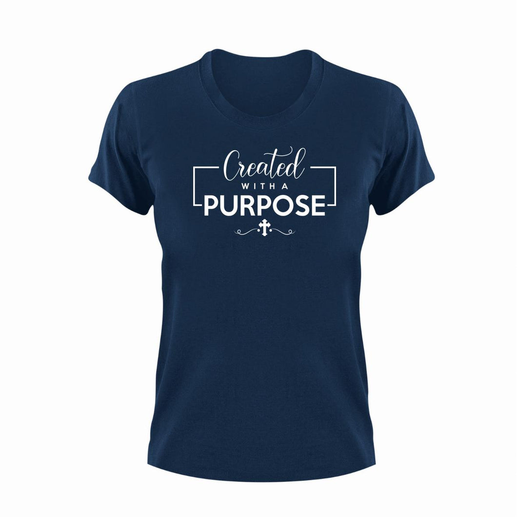 Created With A Purpose Unisex Navy T-Shirt Gift Idea 123