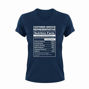 Customer Service Representative Nutrition Facts Funny T-ShirtCustomer Service Representative, funny, Ladies, Mens, Nutrition Facts, Unisex