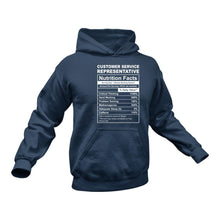 Load image into Gallery viewer, Customer Service Representative Nutritional Facts Hoodie
