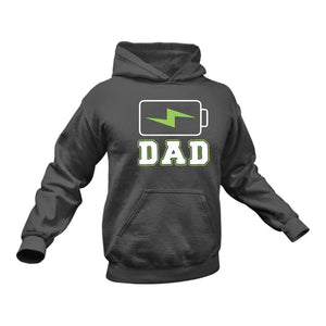 Dad Battery Cotton Hoodie - Unique Father's Day Gift Idea