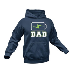 Dad Battery Cotton Hoodie - Unique Father's Day Gift Idea