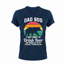 Load image into Gallery viewer, Dad Bod Unisex Navy T-Shirt Gift Idea 137
