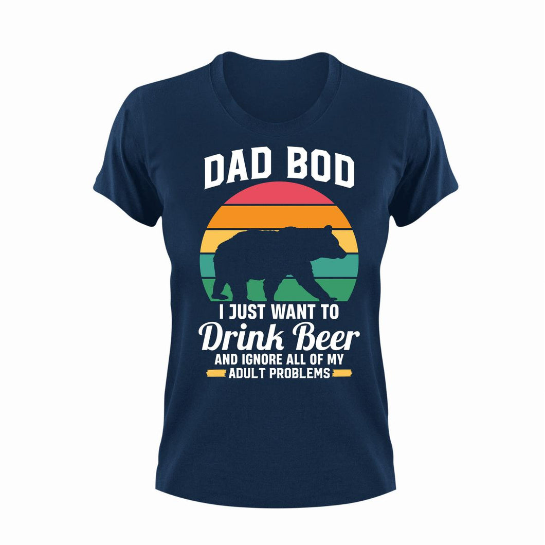 Dad Bod Unisex Navy T-Shirt Gift Idea 137