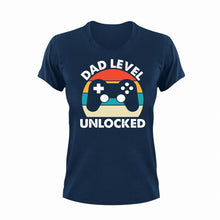 Load image into Gallery viewer, Dad Level Unlocked Unisex Navy T-Shirt Gift Idea 137
