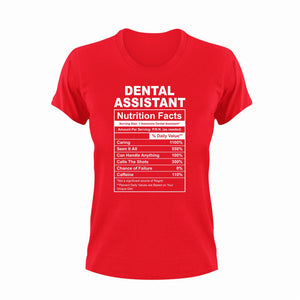 Dental Assistant Nutrition Facts Funny T-ShirtDental, Dental Assistant, funny, Ladies, Mens, Nutrition Facts, Unisex