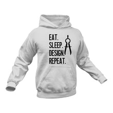 Load image into Gallery viewer, Eat Sleep Design Repeat Hoodie - Gift Idea for Designers
