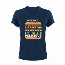 Load image into Gallery viewer, Diet Day 1 Funny T-Shirtdiet, fast food, food, funny, Ladies, Mens, Unisex
