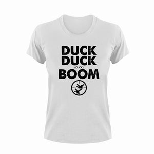 Gift Idea Duck Duck Click Boom T-Shirtduck, Ducks, hunt, hunter, hunting, Ladies, Mens, Unisex