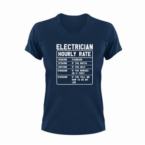 Electrician Hourly Rate Funny T-ShirtElectrician, Electricity, funny, Hourly Rate, hourly rates, Ladies, Mens, Unisex