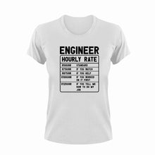 Load image into Gallery viewer, Engineer Hourly Rate Funny T-Shirtengineer, funny, Hourly Rate, hourly rates, Ladies, Mens, Unisex
