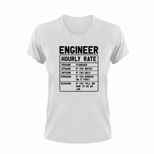 Engineer Hourly Rate Funny T-Shirtengineer, funny, Hourly Rate, hourly rates, Ladies, Mens, Unisex