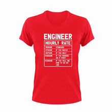 Load image into Gallery viewer, Engineer Hourly Rate Funny T-Shirtengineer, funny, Hourly Rate, hourly rates, Ladies, Mens, Unisex
