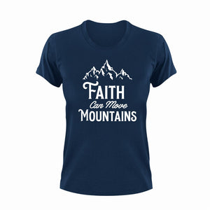 Faith Can Move Mountains Unisex Navy T-Shirt Gift Idea 123
