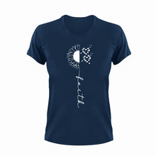 Load image into Gallery viewer, Faith Sunflower Unisex Navy T-Shirt Gift Idea 123

