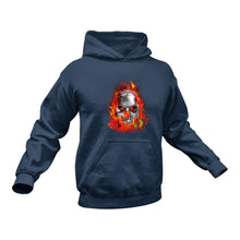 Load image into Gallery viewer, Fire Skull Hoodie -  Birthday Gift Idea for a Biker Christmas Present
