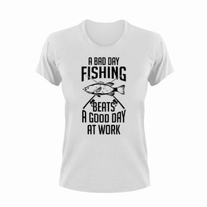 A bad day fishing beats a good day at work T-Shirtdad, Dad Jokes, fatherhood, Fathers day, fishing, Ladies, Mens, Unisex, working