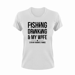 Fishing Drinking And My Wife T-Shirtcool dad, dad, Dad Jokes, drink, drinking, family, fish, fisherman, fishing, Ladies, Mens, Unisex, wife