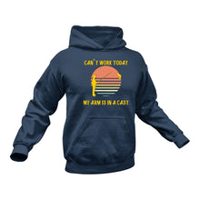 Load image into Gallery viewer, Can&#39;t Work Today My arm is in a Cast Fishing Cotton Hoodie, Best Gift Idea for Fishermen
