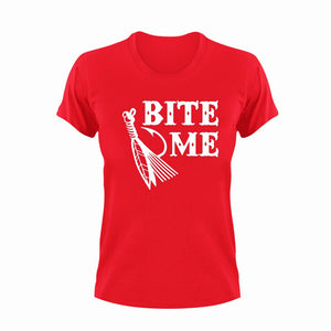 Bite me Fishing T-ShirtAdventure, camping, fish, fishing, Ladies, Mens, Unisex