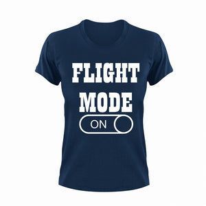 Flight Mode ON T-Shirtairplane, flight, Ladies, Mens, Mode On, pilot, Unisex