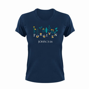 Forgiven John 3-16 Unisex Navy T-Shirt Gift Idea 123